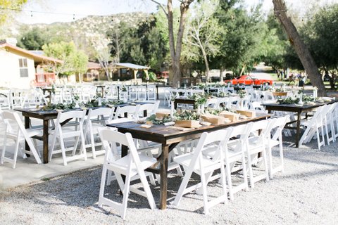 Outdoor Reception with Farm Tables